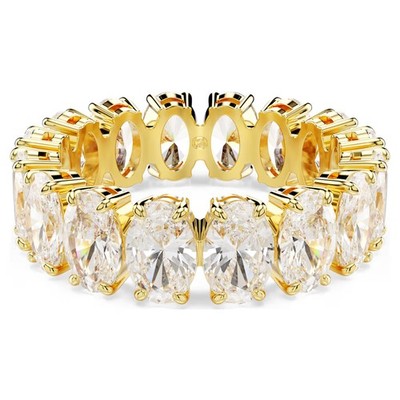 Swarovski Matrix Ring, Oval Cut, White, Gold-Tone Plated 5707190 (Size 55/6.75)