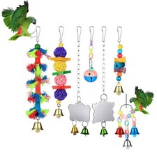 10Pcs Parrot Swing Bell Hanging Bird Cage Perch Toys Parakeet Cockatiel Budgie