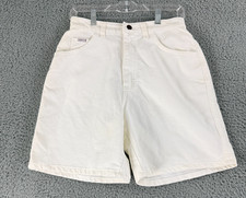 Vintage Lee Jean Shorts Womens 10 White High Rise Baggy Denim Made in USA 90s