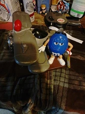 Rare Hard to Find Blue M&M's World Airplane Plane  Chocolate Candy Dispenser