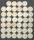 90% Silver Washington Quarters, Full Roll (40) - Mixed Dates 1960 - 1964, Q42e