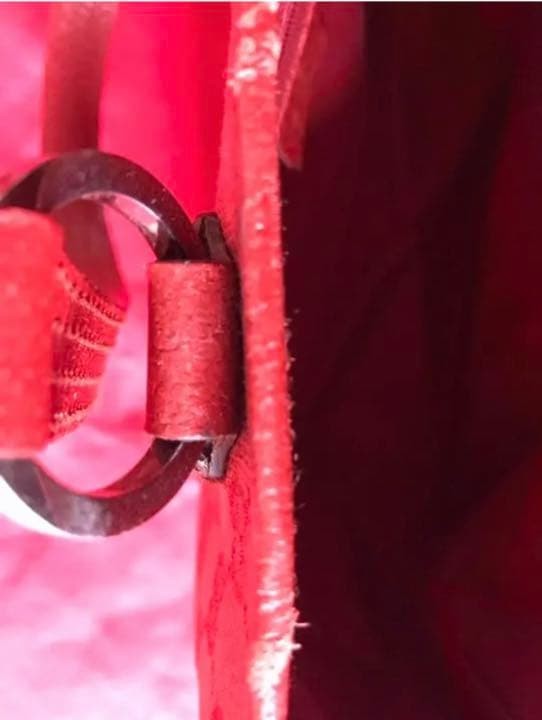 GUCCI GG Print Red Leather Tote Bag Authentic Vintage thumbnail 9