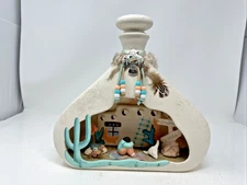 Vtg Adobe Light Up House Ceramic House Table Top Light Up Sedona Arizona Signed