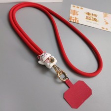 Maneki Neko Phone Lanyard Long Crossbody Neck Strap Cute Cartoon Phone Charm New