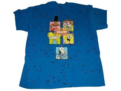 Nickelodeon Shirt Hey Arnold Rugrats Rocko SpongeBob Men's Blue 2XL / XXL NEW