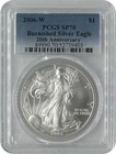 2006-W PCGS SP70 Burnished American Silver Eagle from 20th Anniversary Set