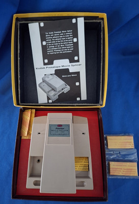 Vintage Kodak Presstape Movie Splicer 8mm 16mm Film Editor Box & Manual & Tapes