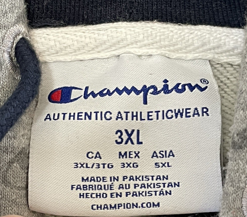 Howard University Hoodie Mens 3XL Champion Gray Blue White Pullover Sewn Letter - Picture 11 of 14