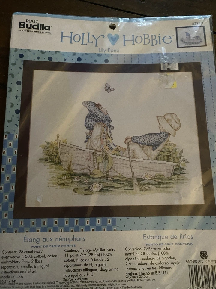 Plaid Bucilla Counted Cross Stitch Kit Holly Hobbie Lily Pond 10.5 X 14 inch - Image 2 of 4