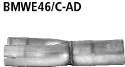 Bastuck V2A Sportauspuff +Adapter BMW 3er E46 Compact 325i 2x76mm scharf schräg - Bild 2 von 2