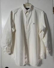 Y2K Polo Ralph Lauren Yarmouth Oxford Dress Shirt Men White 17 1/2-35 Pony
