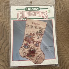 Bucilla Country Christmas Cross Stitch Stocking Gallery Of Stitches 16  Vintage