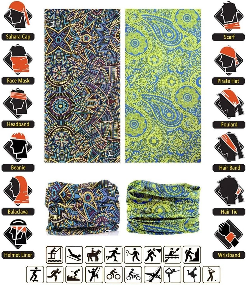 Diadema Cuello Polaina Cabeza Envoltura Prendas para la cabeza Cara Talla Única, Serie Bohemia 6 piezas Foto 2 de 4