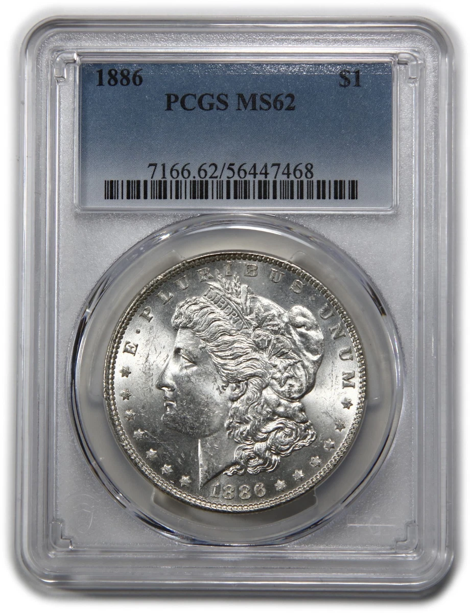 25+ MS 62 Graded 1886 Year Morgan US Dollars (1878-1921) for sale