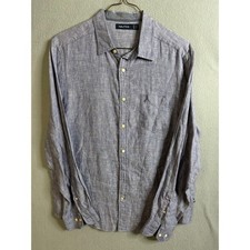 Nautica Button Up Men's Large Long Sleeve Shirt Blue Indigo Casual NWT