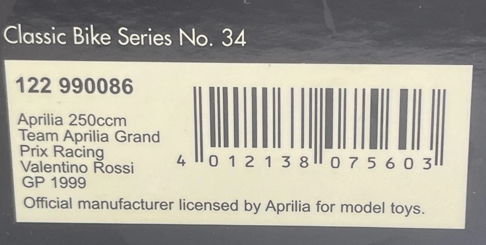 Aprilia 250 race bike Valentino Rossi GP 1999 Minichamps 122 990086 diecast 1:12 - Image 3 of 4