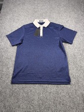Bad Birdie Polo Shirt Mens Medium Blue Spotted Golf Performance Stretch Athletic
