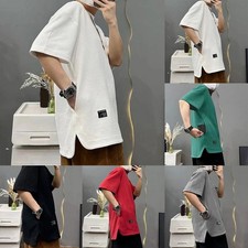 Image of Cool and Casual Men's TShirt with Hidden Pocket Breathable O Neck Tops