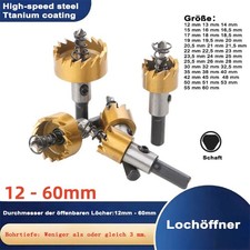 HSS Titan Bohrer Lochbohrer Lochsäge 12 - 60mm Edelstahl Metall Holz Bohrkronen