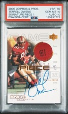2000 Upper Deck Pros & Prospects Terrell Owens Signature Piece 1 PSA 10 POP 1