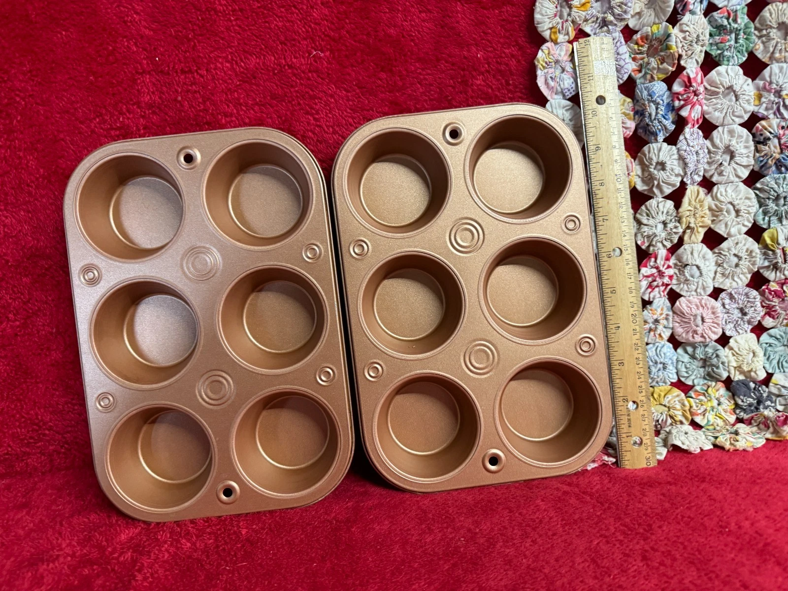 2 Coppertone 6 Hole Muffin Pans