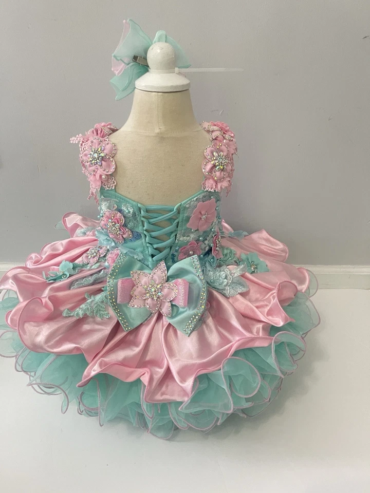Vestido niña flor princesa desfile brillo cupcake cumpleaños niñas. Foto 4 de 4