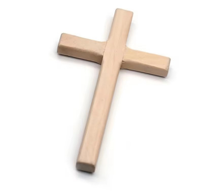 Wall Cross Plain Wood 4.7'' Hand Held Decor Christ Cruz Catholic Plain Christian