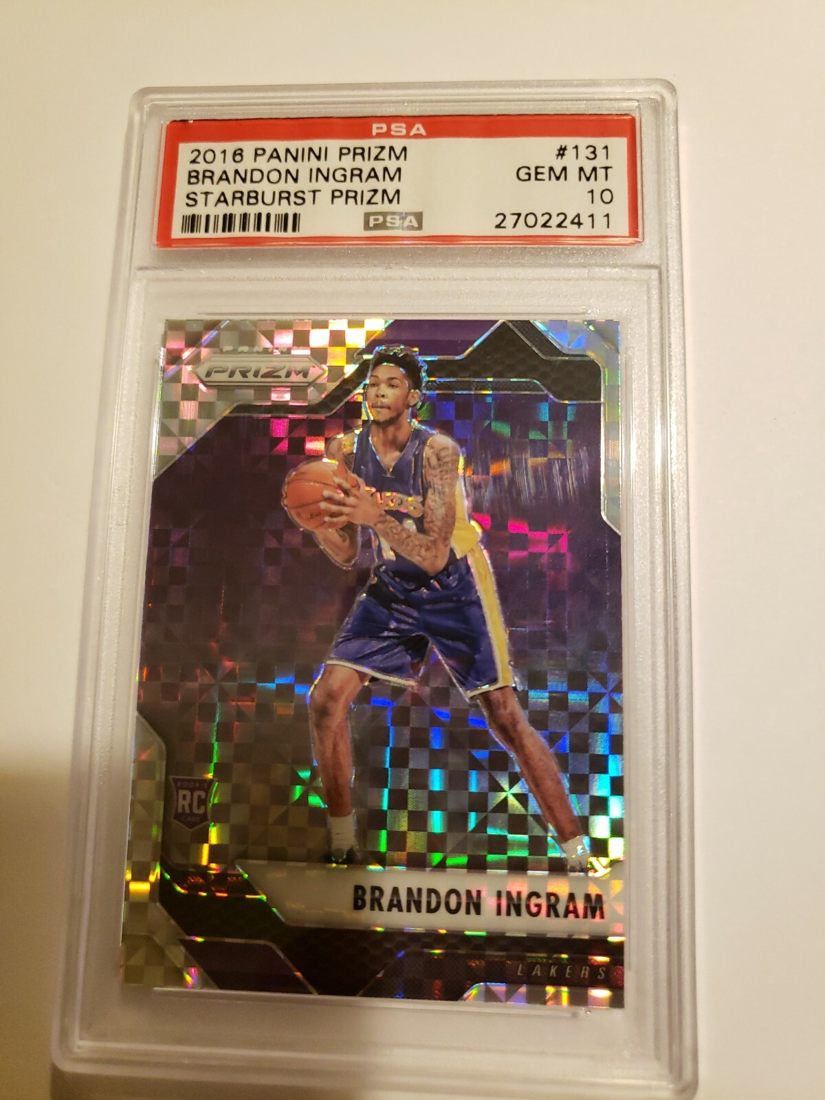 BRANDON INGRAM PSA 10 2016 PANINI PRIZM BASKETBALL #131 STARBURST ROOKIE RC GEM