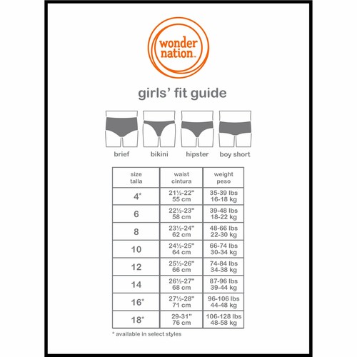 Wonder Nation Girl's 14 Pack Briefs NEW Various Sizes Value Pack Choose Color - Picture 5 of 9