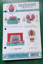 Taylored Expressions Rubber Stamps:"Cuppies love Scenes" Cupcake comb.Ship. EUC