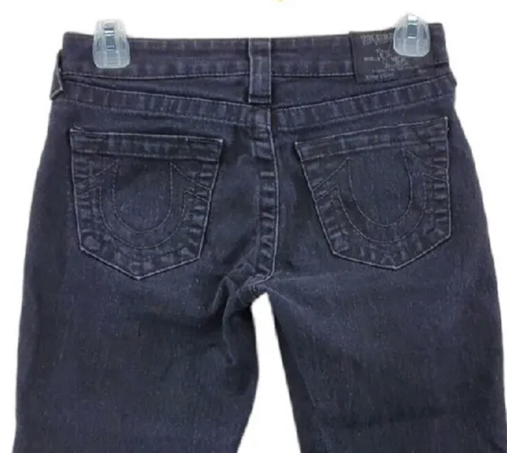 True Religion Legging Jeans Wmn 26 (27x28) Dk Black Stretch Skinny Ankle Zip Mid thumbnail 9