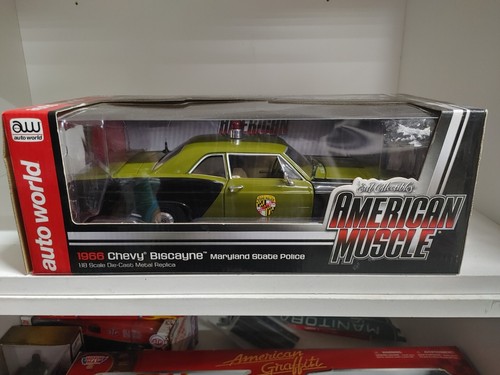 AutoWorld 1966 Chevy Biscayne Maryland State Police Diecast Scale 1/18