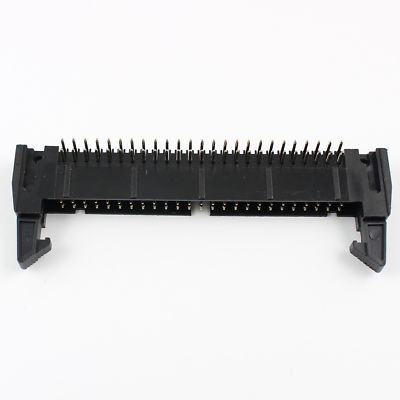 10Pcs Black 2.54mm 50 Pin Male Right Angle Ejector Header Connector With Latch
