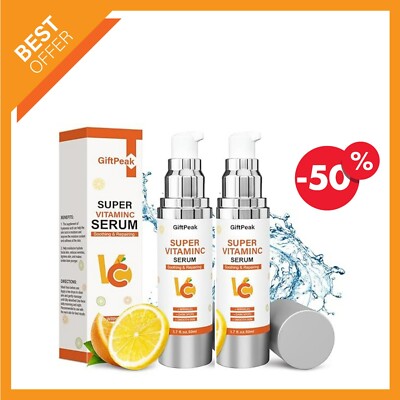 2PCS Super C Serum for Women 70+,Hydrates,Firms, Lifts,Targets Wrinkles&Age Spot