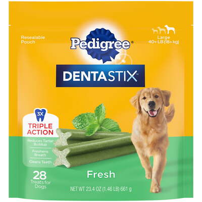  Dentastix Fresh Flavor, Large Breed Dog Treats, 1.46 Lb. Bag