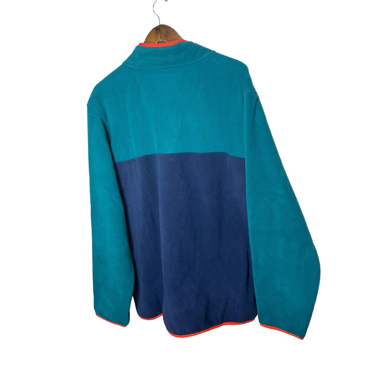 Lands End Mens Heritage Fleece Snap Neck Pullover Sweater Size