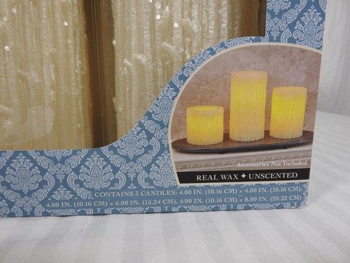 3 Pk Flameless LED Candles. Cream Colored. 5 Hr Timer. Real Wax. Unscented. - Picture 3 of 10
