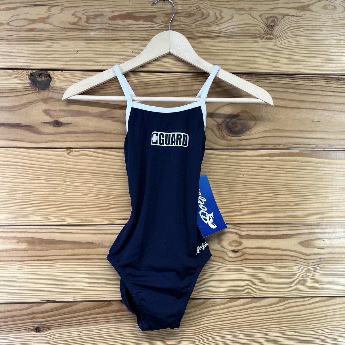 Dolphin Swimwear 24 XXS Navy Blue White Lifeguard Bathing Suit One
