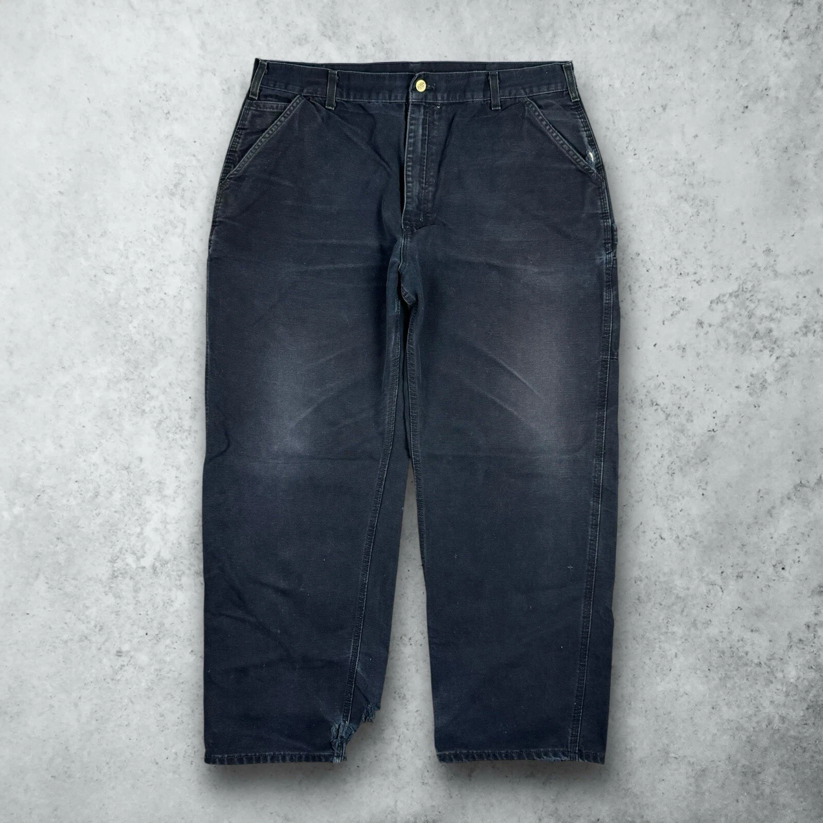 Salopette de travail vintage Carhartt en détresse travail peintre pantalon grunge homme taille 38x30