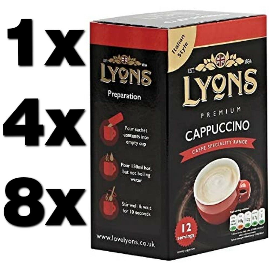 LYONS CAPPUCCINO PREMIUM INSTANT COFFEE italian style (1x to 8x) CHEAP
