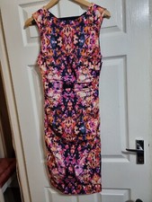 Nicole Miller Ruched Abstract Midi Dress ASO Chelsea Peretti Size US 10 UK 12