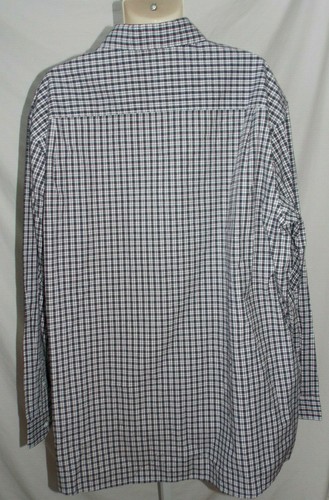 Mens Claiborne Burgundy Black White Plaid Long Sleeve Casual Shirt Size 2XLT - Picture 4 of 4