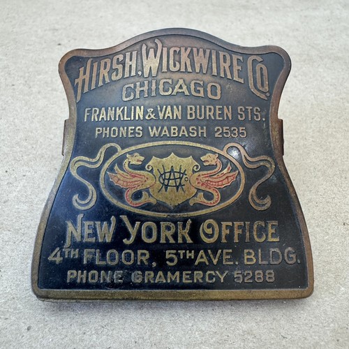Antike Büroklammer Werbung Hirsh Wickwire Co Vintage NYC Chicago New York