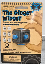 The Gidget Widget Stress Anxiety Relief Fidget Black Blue Series 2 Hand Therapy