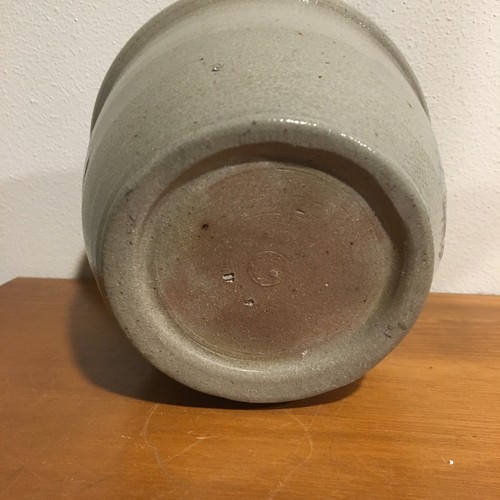5.5" Rim - Rowe Pottery Works Mixing Bowl Blue Heart Salt Glazed d1 - Picture 7 of 7