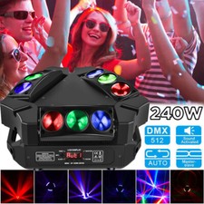 240W Spider Moving Head Light RGB 9 LED Stage DJ Beam Light DMX  Sound Activate