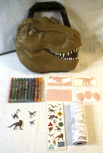 Dinosaur Coloring Crayon Carry yCase T Rex Tyrannosaurus Rex 9x9" Approx Plastic