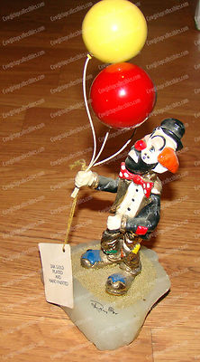 Ron Lee World of Clowns, HOBO JOE WITH BALLOONS (120) 1984, Signed