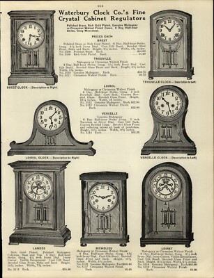 1918 PAPER AD Seth Thomas Crystal Regulator Clock Empire 11.5