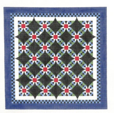 Susan Roberts Wedding Ring Star Quilt Handpainted Needlepoint Canvas 1622